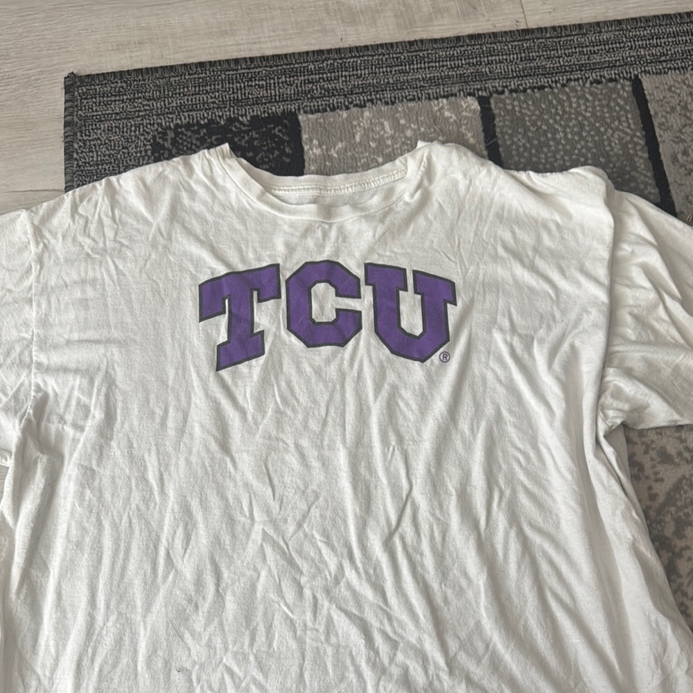 White and Purple TC Short Sleeve Tee